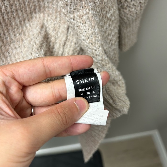 Shein Tan Knit Long Sleeve Cardigan - Picture 3 of 3